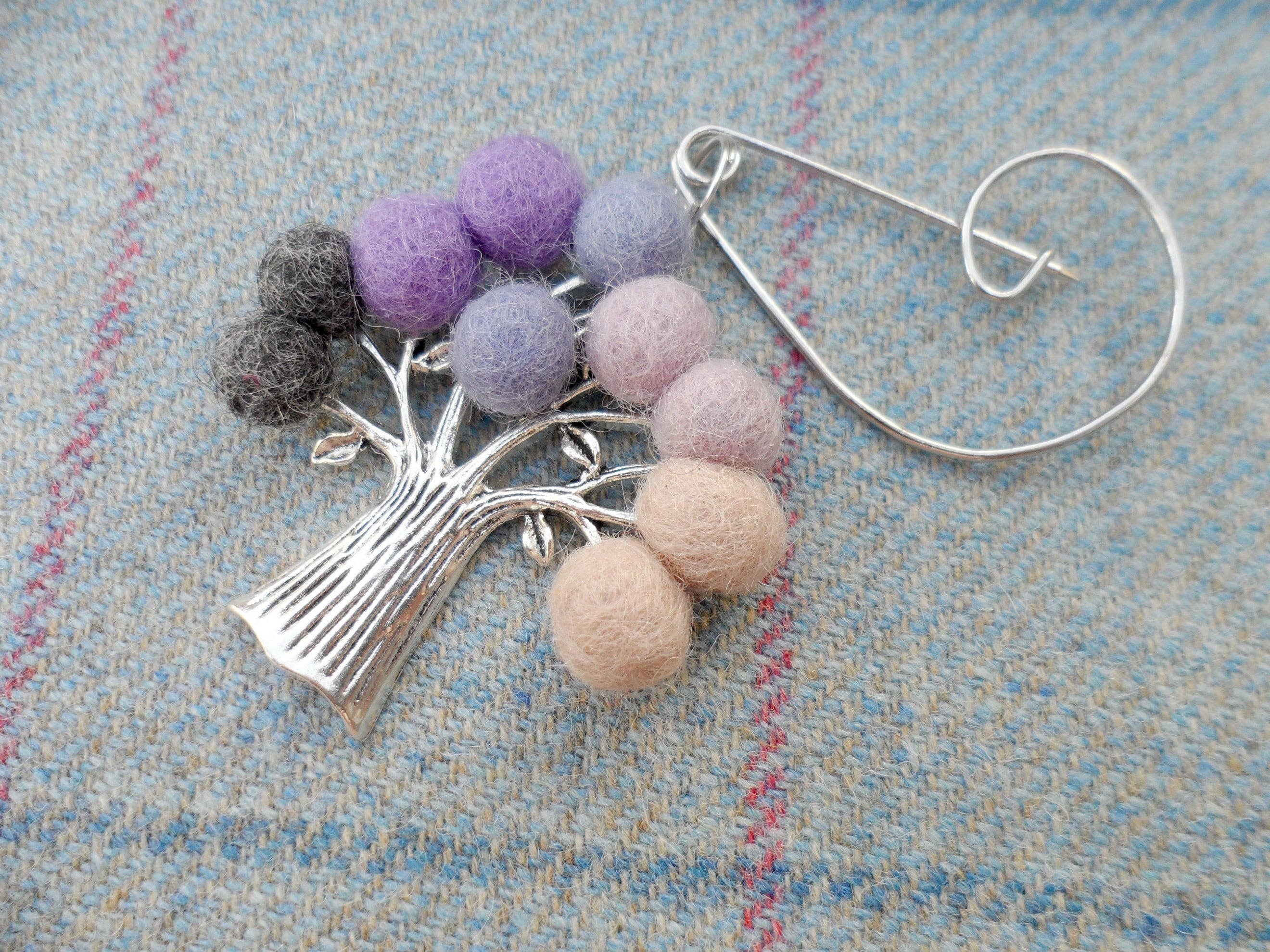 Tree Of Life Brooch Purple by Gist Jewellery