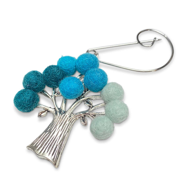Tree Of Life Brooch Aqua by Gist Jewellery