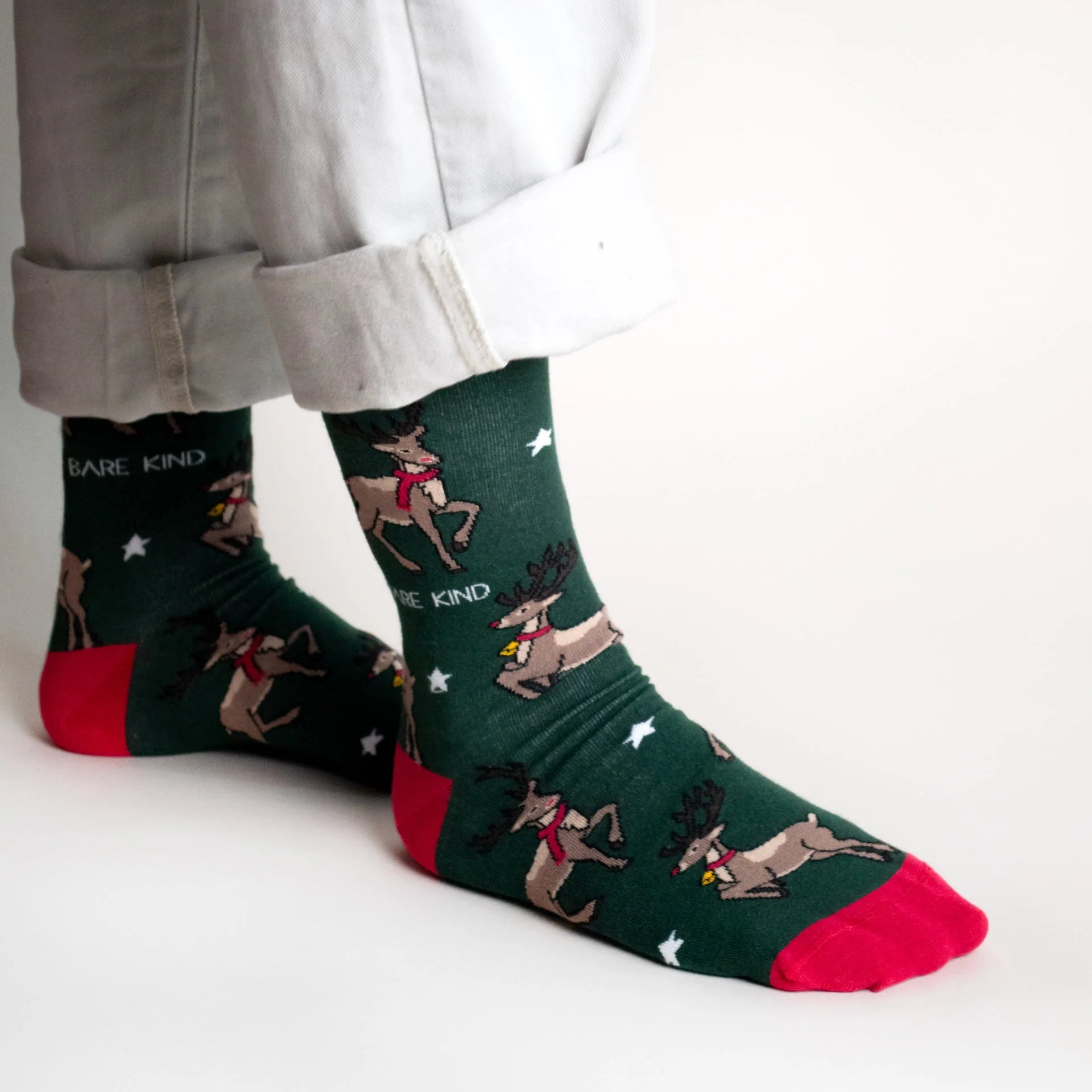 Bare Kind Christmas Save the Reindeer Bamboo Socks