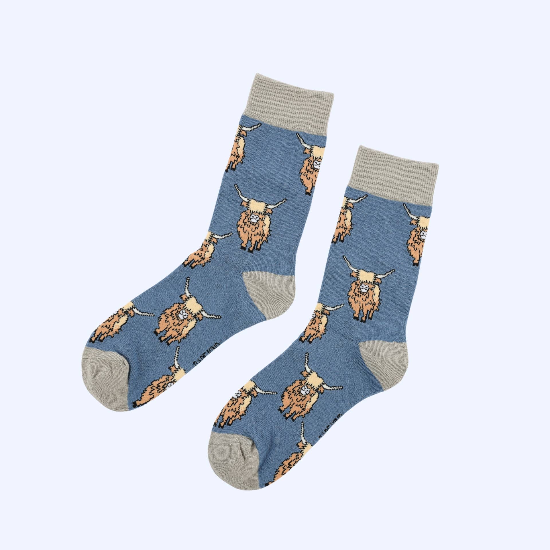 Highland Cow Socks | Bamboo Socks | Blue Socks