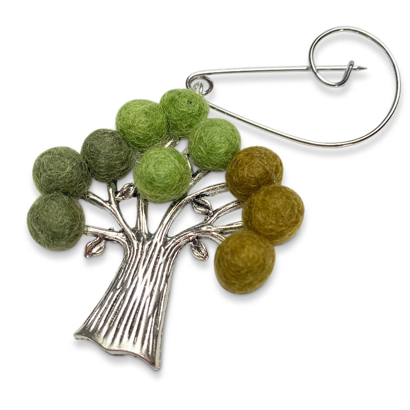 Tree of Life Brooch Green by Gist Jewellery