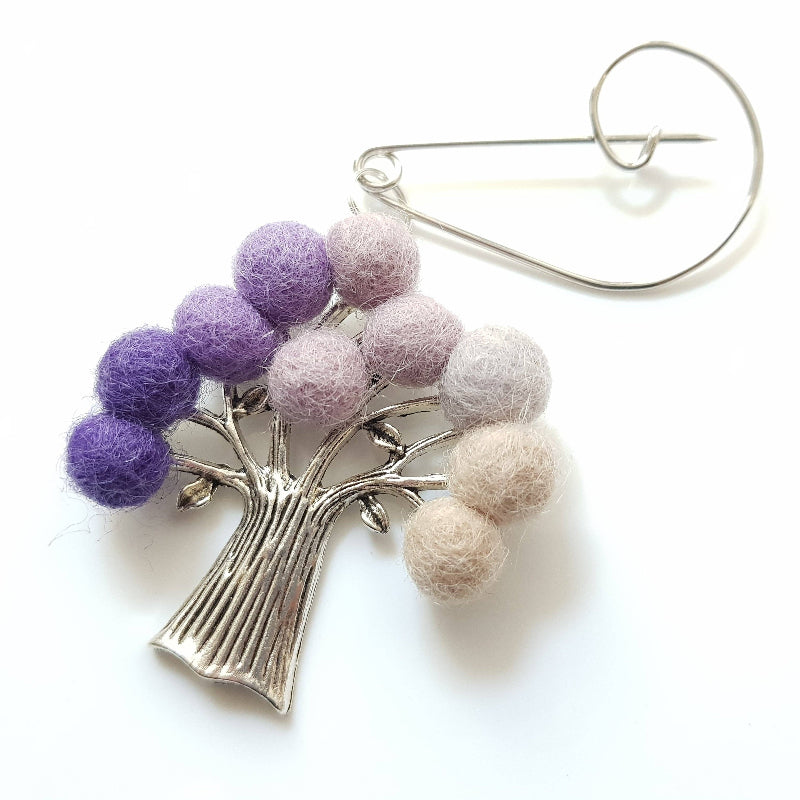 Tree Of Life Brooch Purple by Gist Jewellery