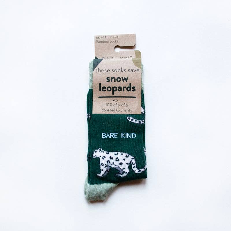 Save the Snow Leopards Bamboo Socks
