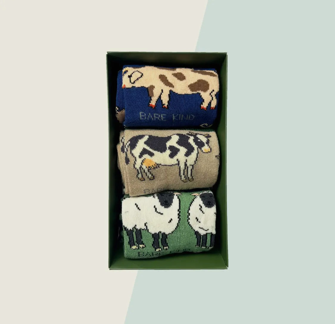 Bare Kind Bamboo Sock, Farm Gift Set