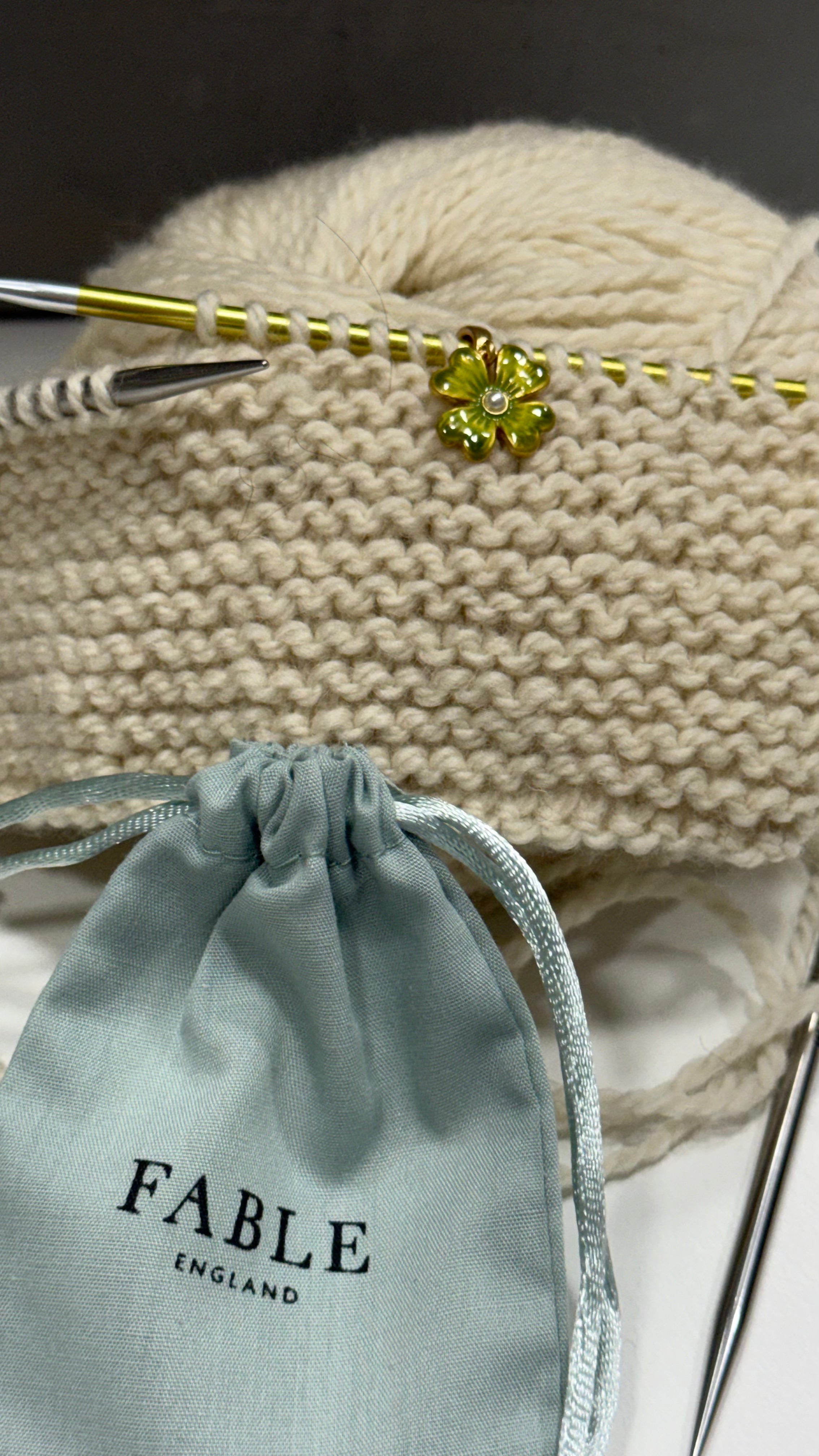 Fable England Enamel Lucky Clover Charm