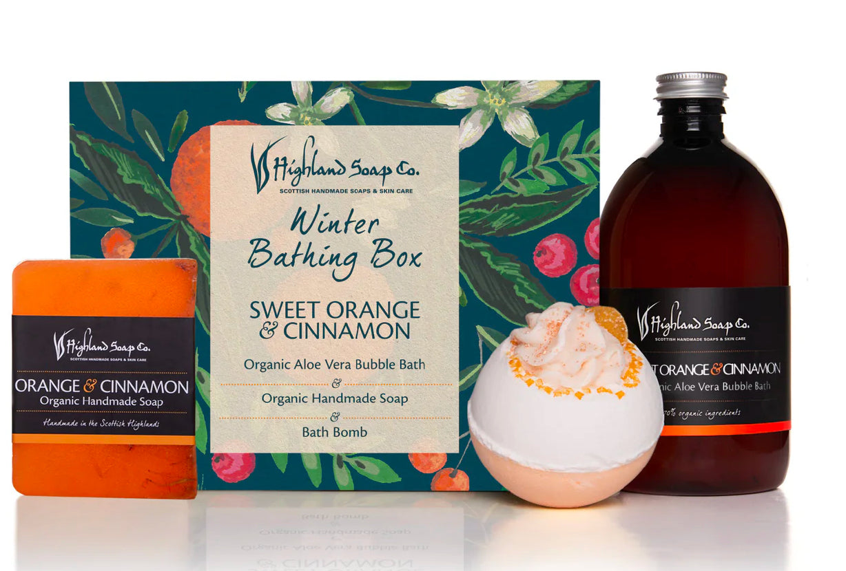 The Highland Soap Co Sweet Orange & Cinnamon Winter Bathing Box