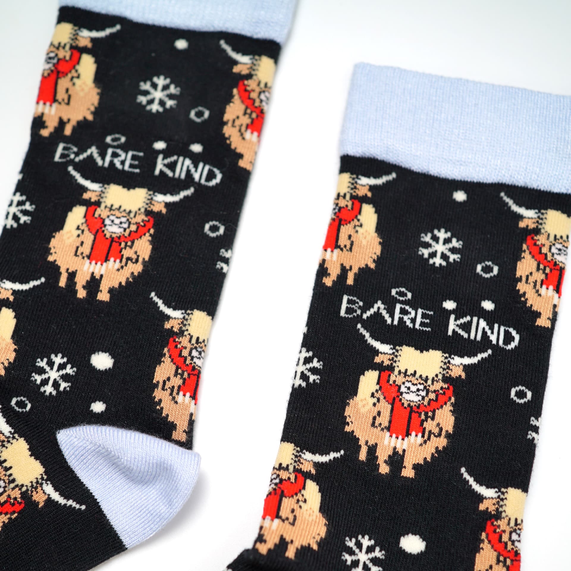 Bare Kind Christmas Save the Highland Cow Bamboo Socks