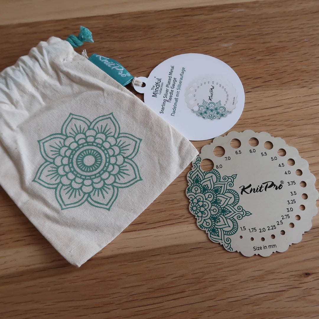 Knit Pro Mindful Sterling Silver Plated Needle Gauge