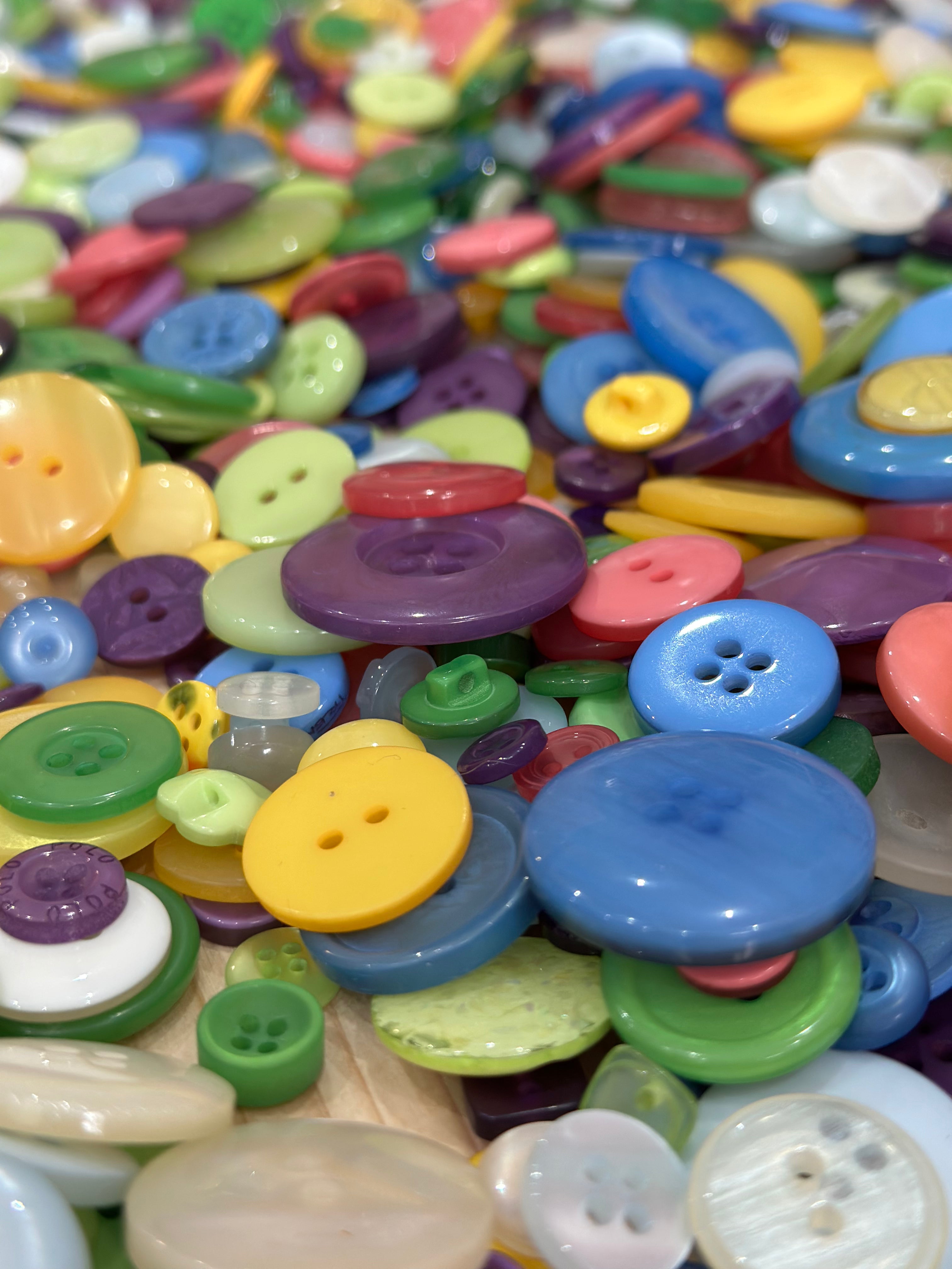Bright Assorted Craft Buttons 50g