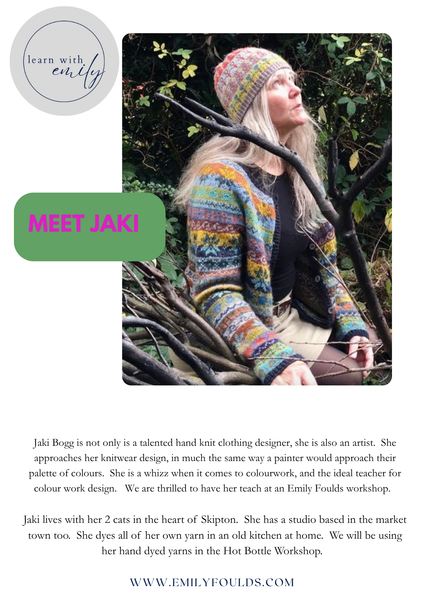 Hot Water Cover Workshop with Jaki Bog