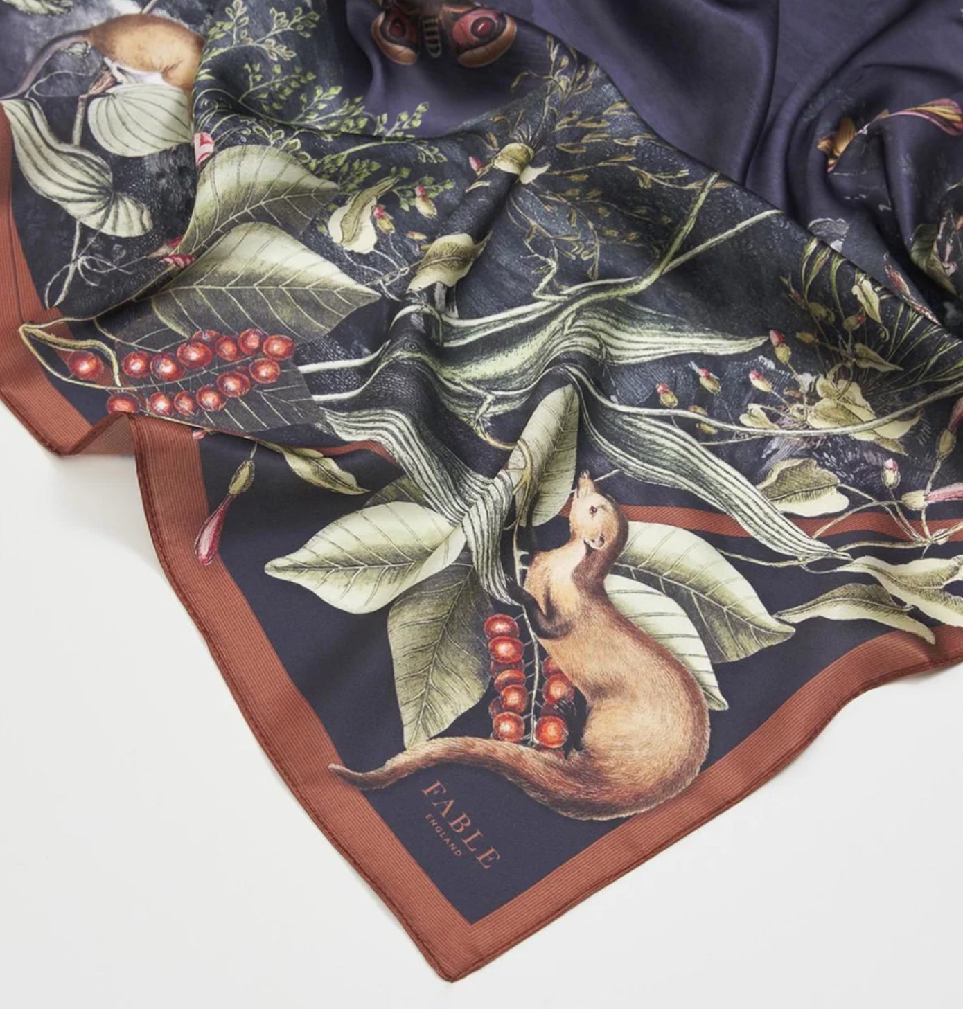 Fable England Wolf Garden Narrative Square Scarf