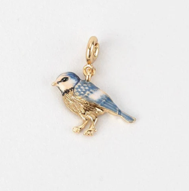 Fable England Enamel Blue Tit Stitch Marker/Charm