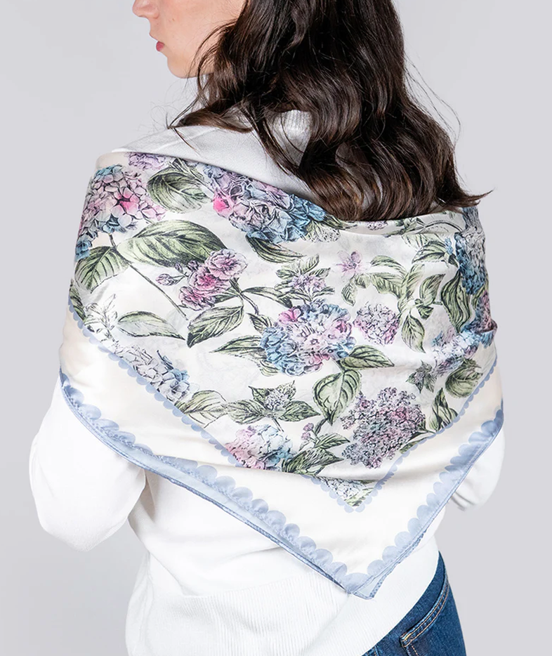 Fable England Hydrangea Square Scarf