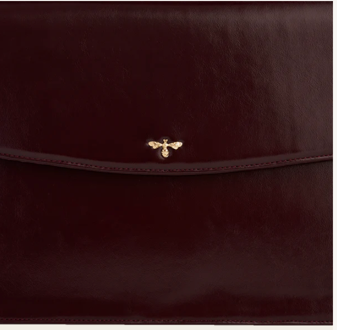 Fable England Structured Cherry Red Tote Bag