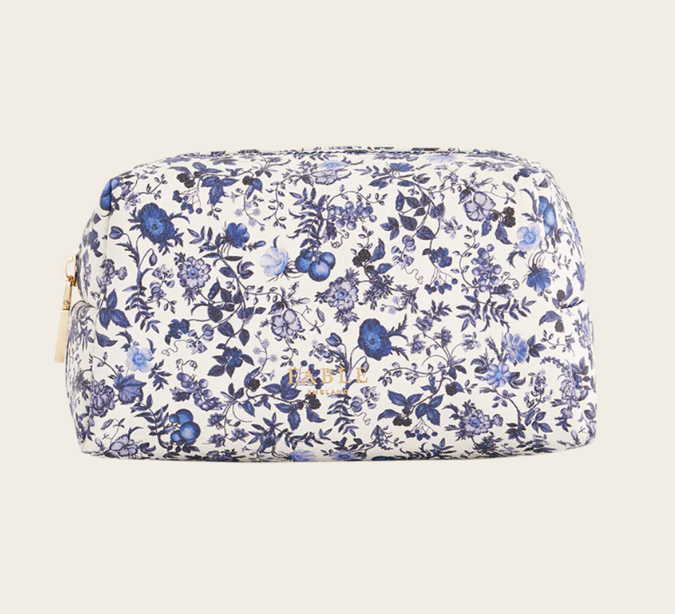 Fable England Small Blue Ditsy Pouch