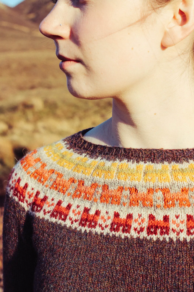 Crofthoose Yoke Sweater designed by Ella Gordon