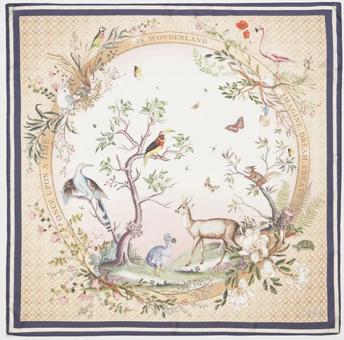 Fable England Wonderland Narrative Square Scarf