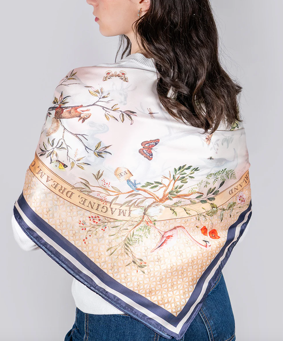 Fable England Wonderland Narrative Square Scarf