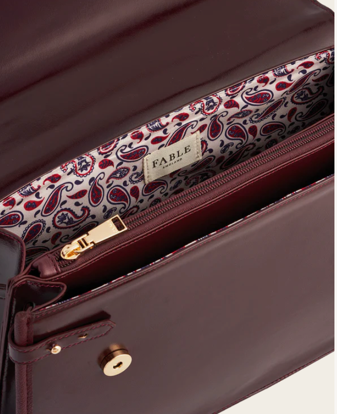 Fable England Structured Cherry Red Tote Bag