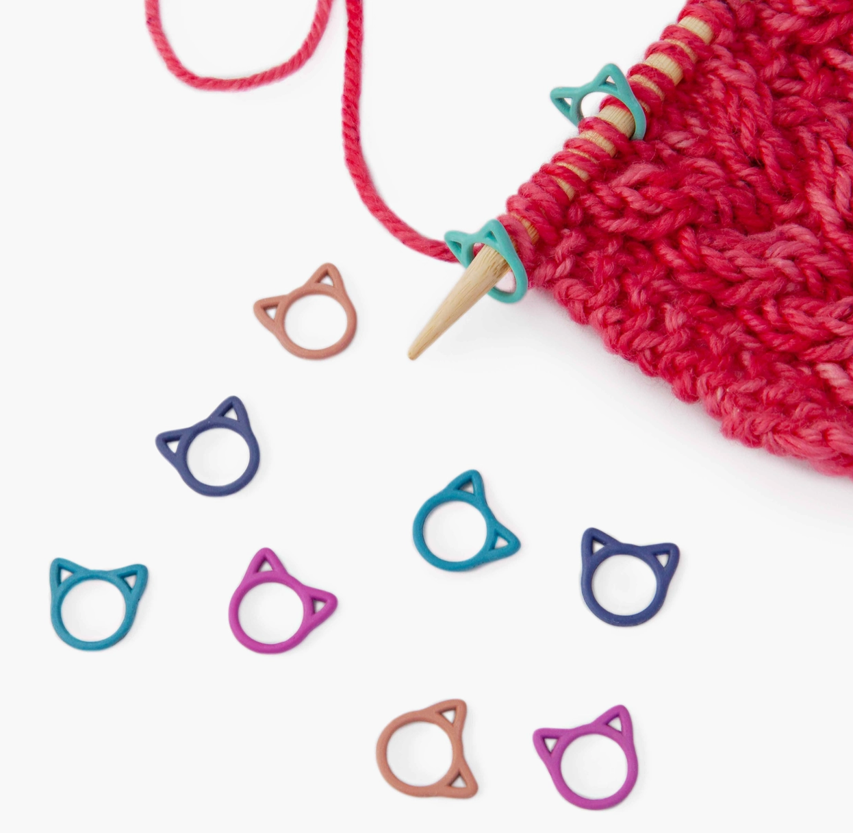 Twice Sheared Sheep Snag Free Rainbow Cat Stitch Markers