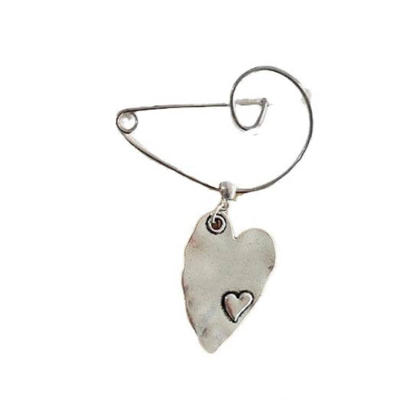Sleek Heart Swirl Brooch by Gist Jewellery