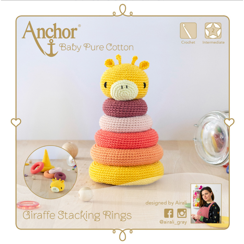 Anchor Giraffe Stacking Toy Crochet Kit