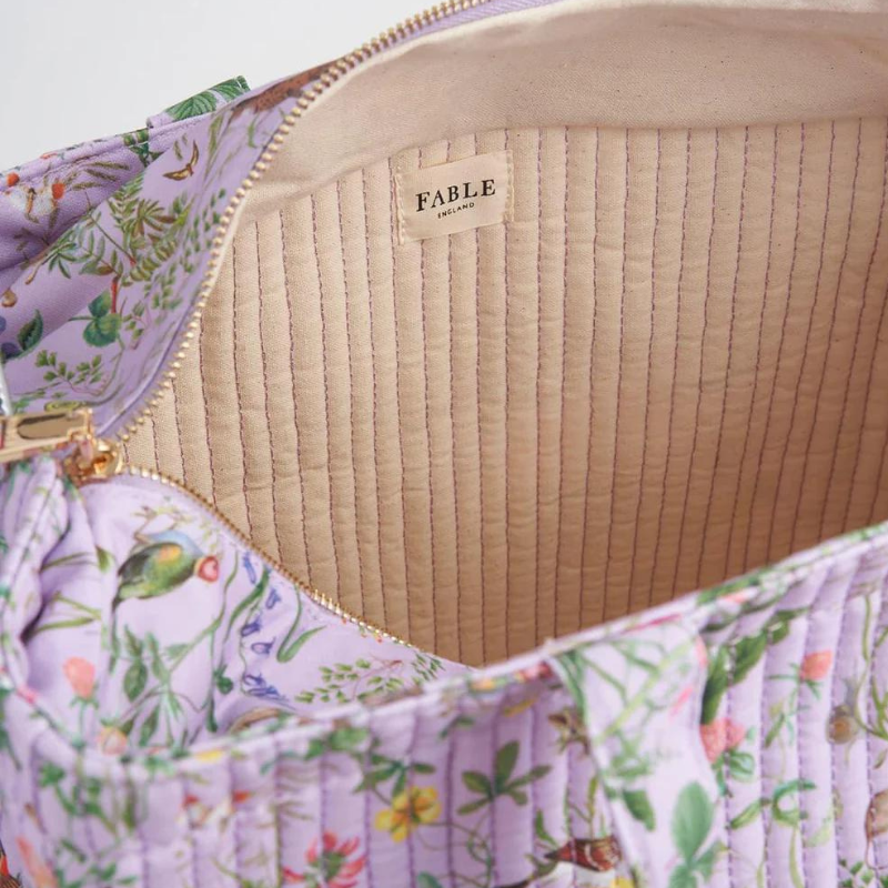 Fable Meadow Creatures Lilac Quilted Tote Bag