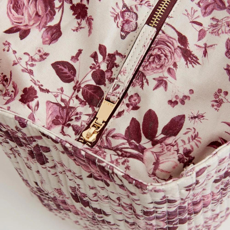 Fable Rambling Rose Tote Bag - Burgundy