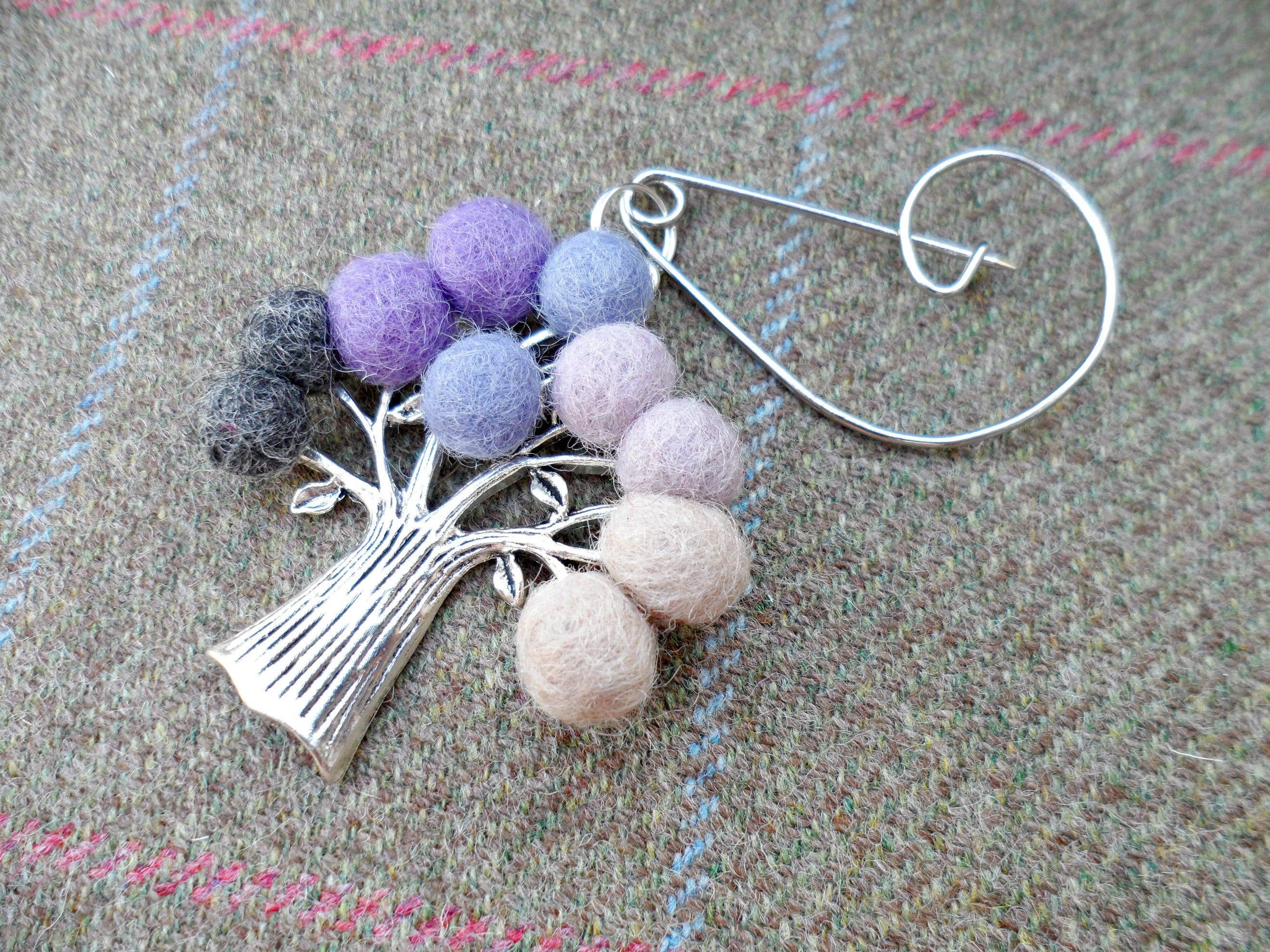 Tree Of Life Brooch Purple by Gist Jewellery