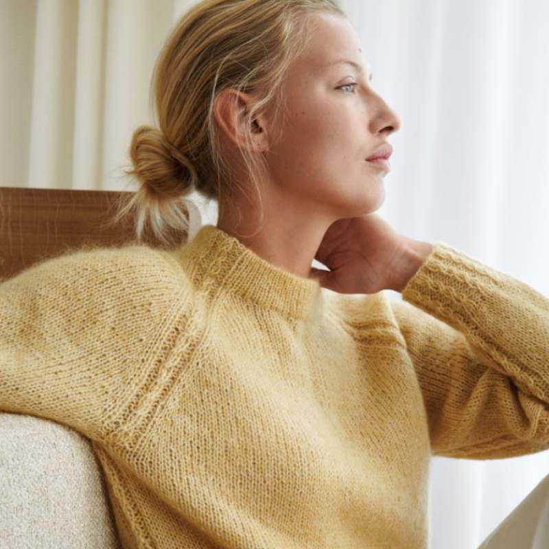 C2 (Cable 2) Raglan Sweater Designed by Helga Isager