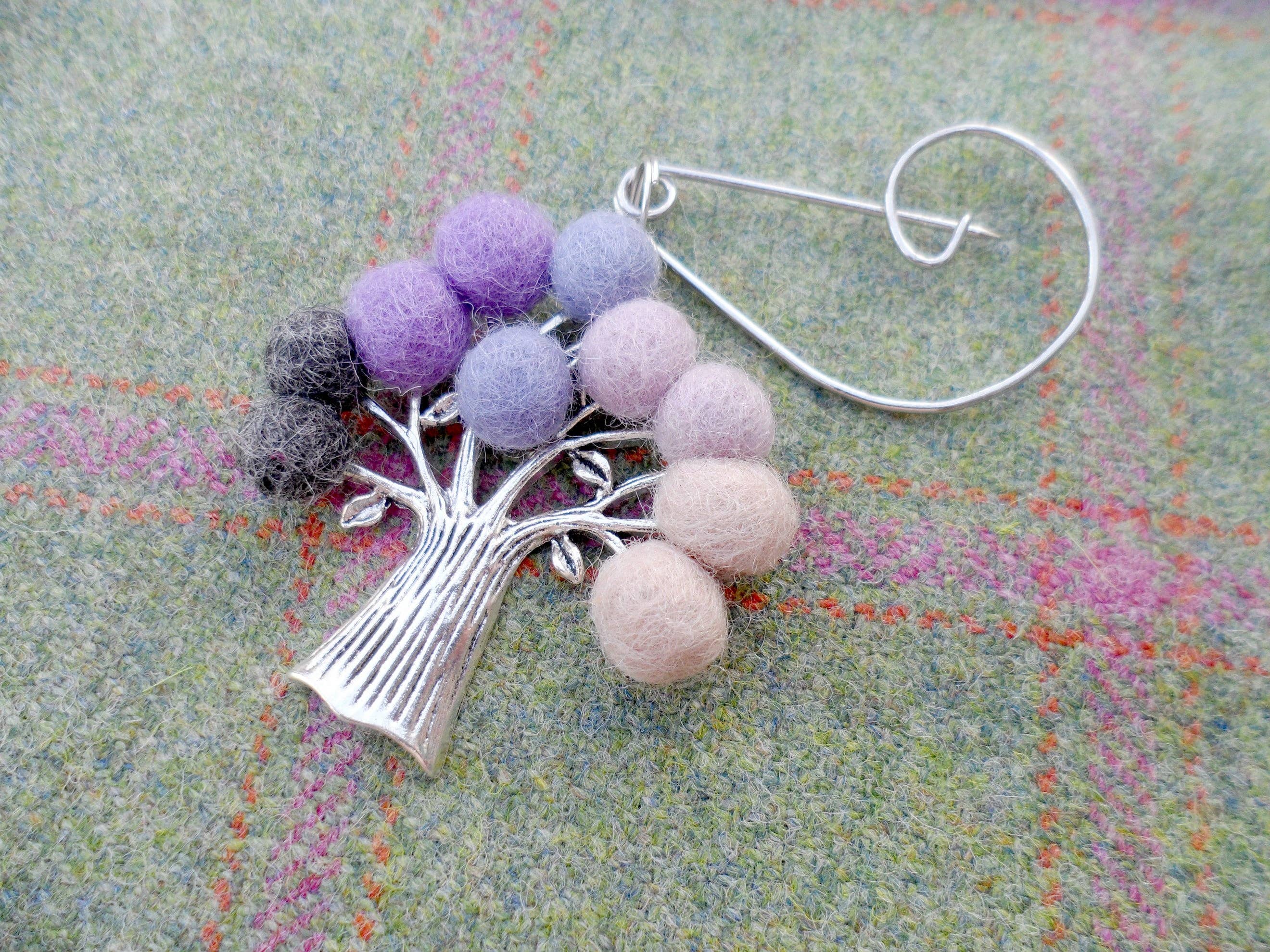 Tree Of Life Brooch Purple by Gist Jewellery
