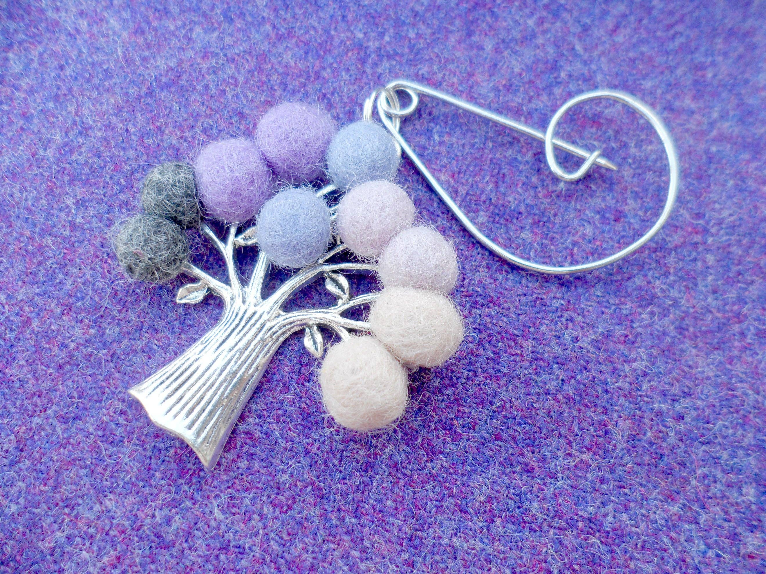 Tree Of Life Brooch Purple by Gist Jewellery