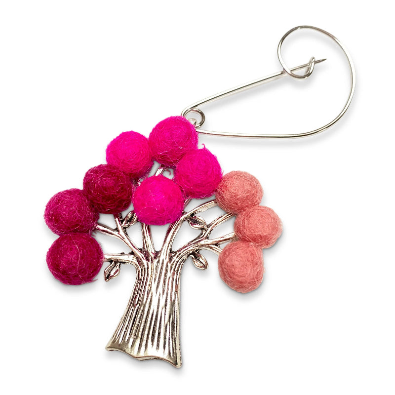 Tree of Life Brooch Pink by Gist Jewellery