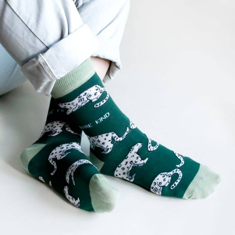 Save the Snow Leopards Bamboo Socks