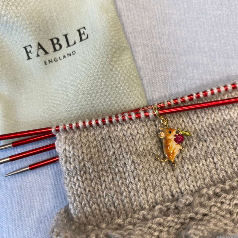 Fable Enamel Vole Charm/Stitch Marker