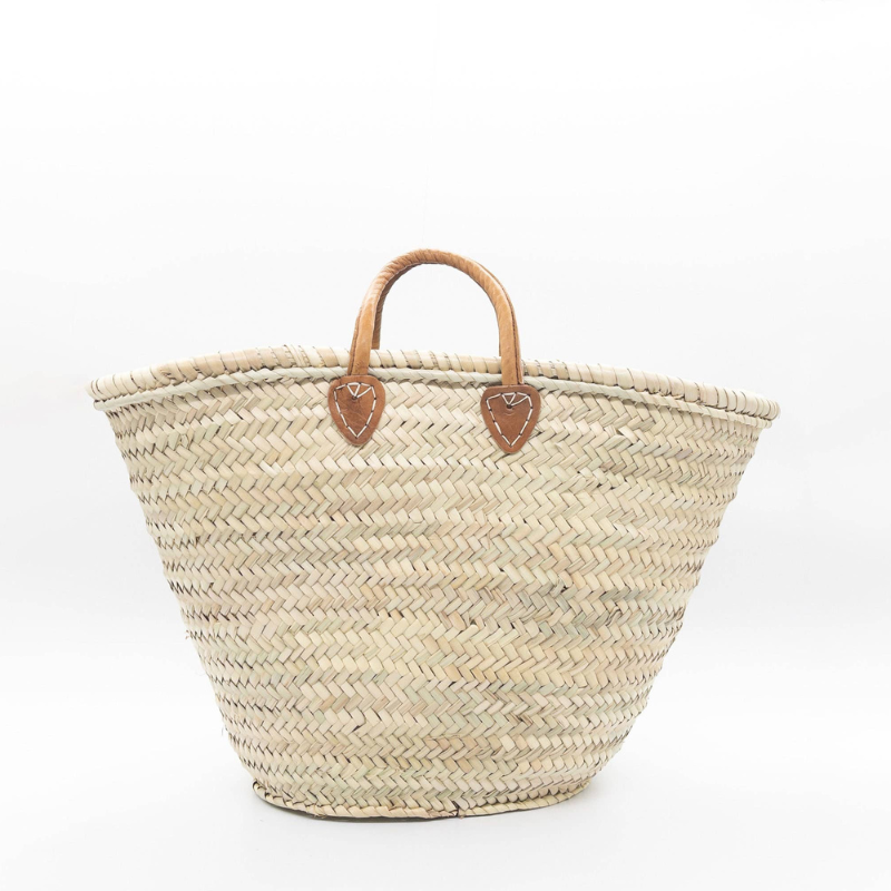 Luxury Straw and Leather Market Bag