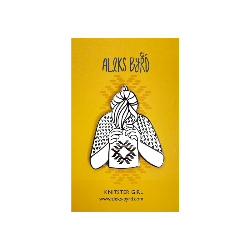 Aleks Byrd Knitster Girl Enamel Pin