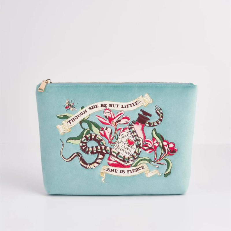 Fable Midsummer Dream Love Potion Embroidered Teal Velvet Pouch