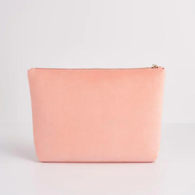 Fable Midsummer Dream Cherry Embroidered Peach Velvet Pouch