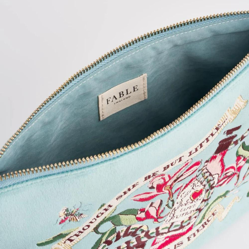 Fable Midsummer Dream Love Potion Embroidered Teal Velvet Pouch