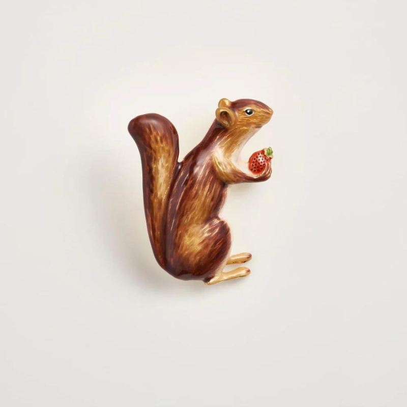 Fable Cheeky Strawberry Squirrel Brooch