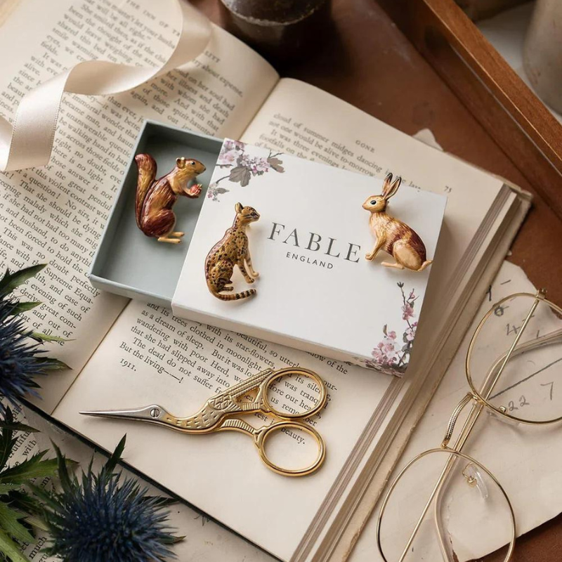 Fable Cheeky Strawberry Squirrel Brooch