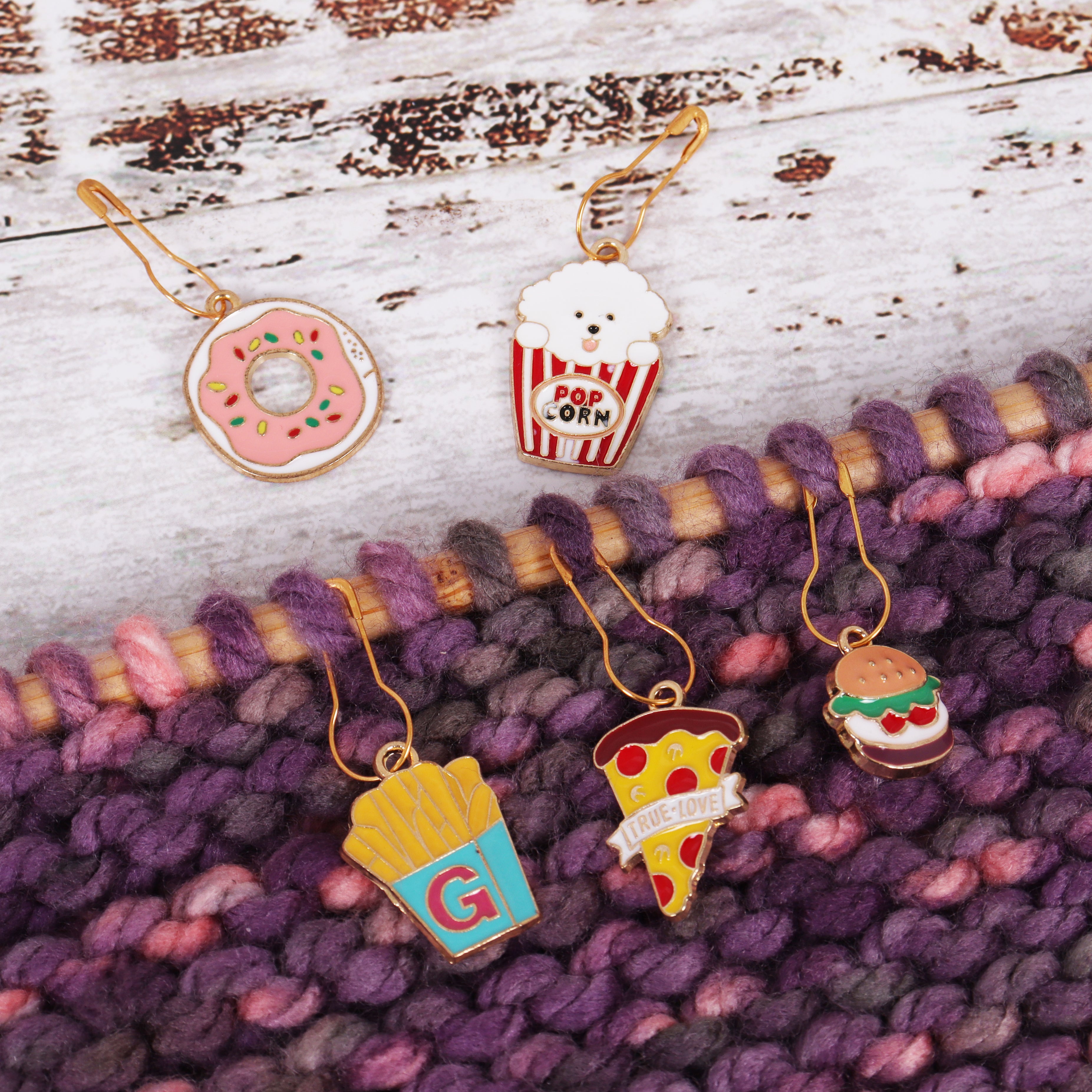 Milward Metal Stitch Markers - Snacks