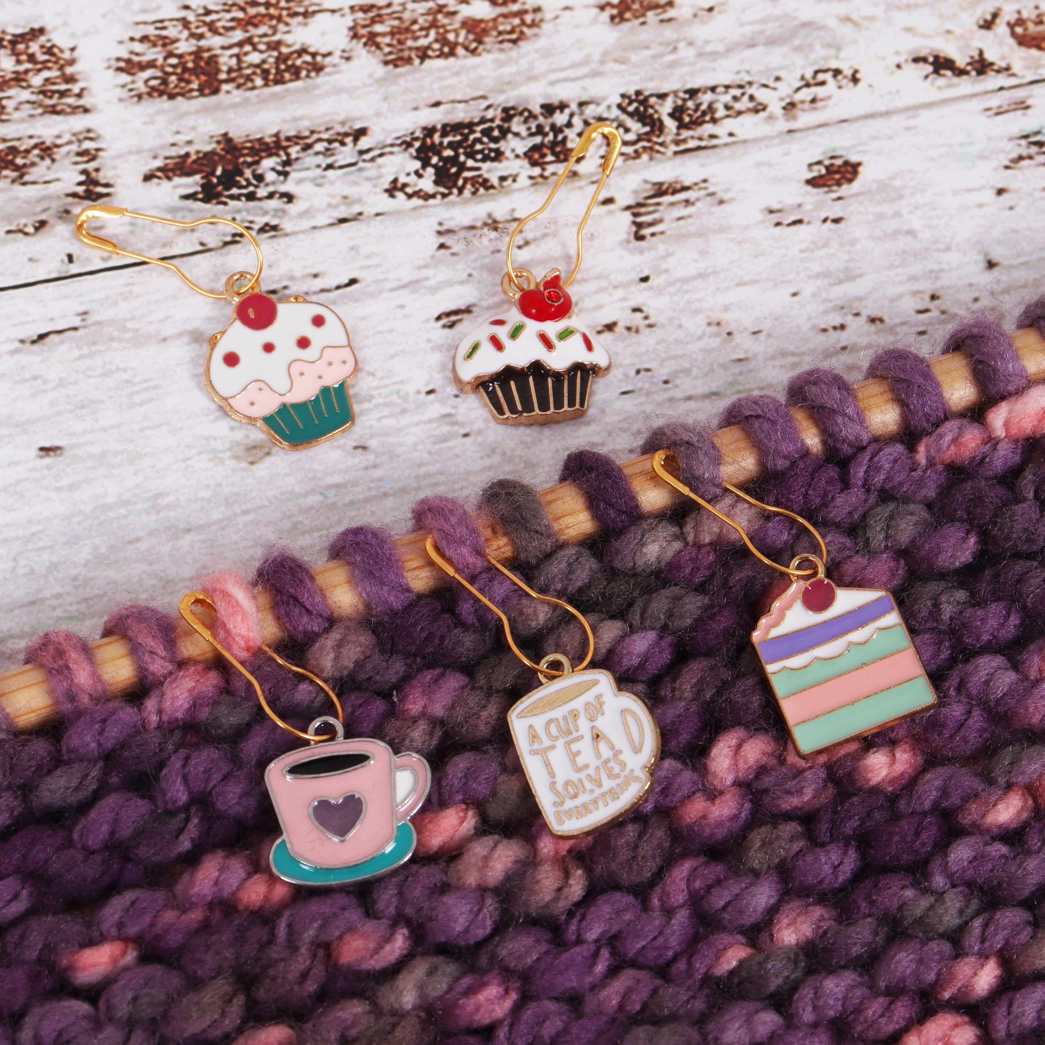 Milward Metal Stitch Markers - Tea Time