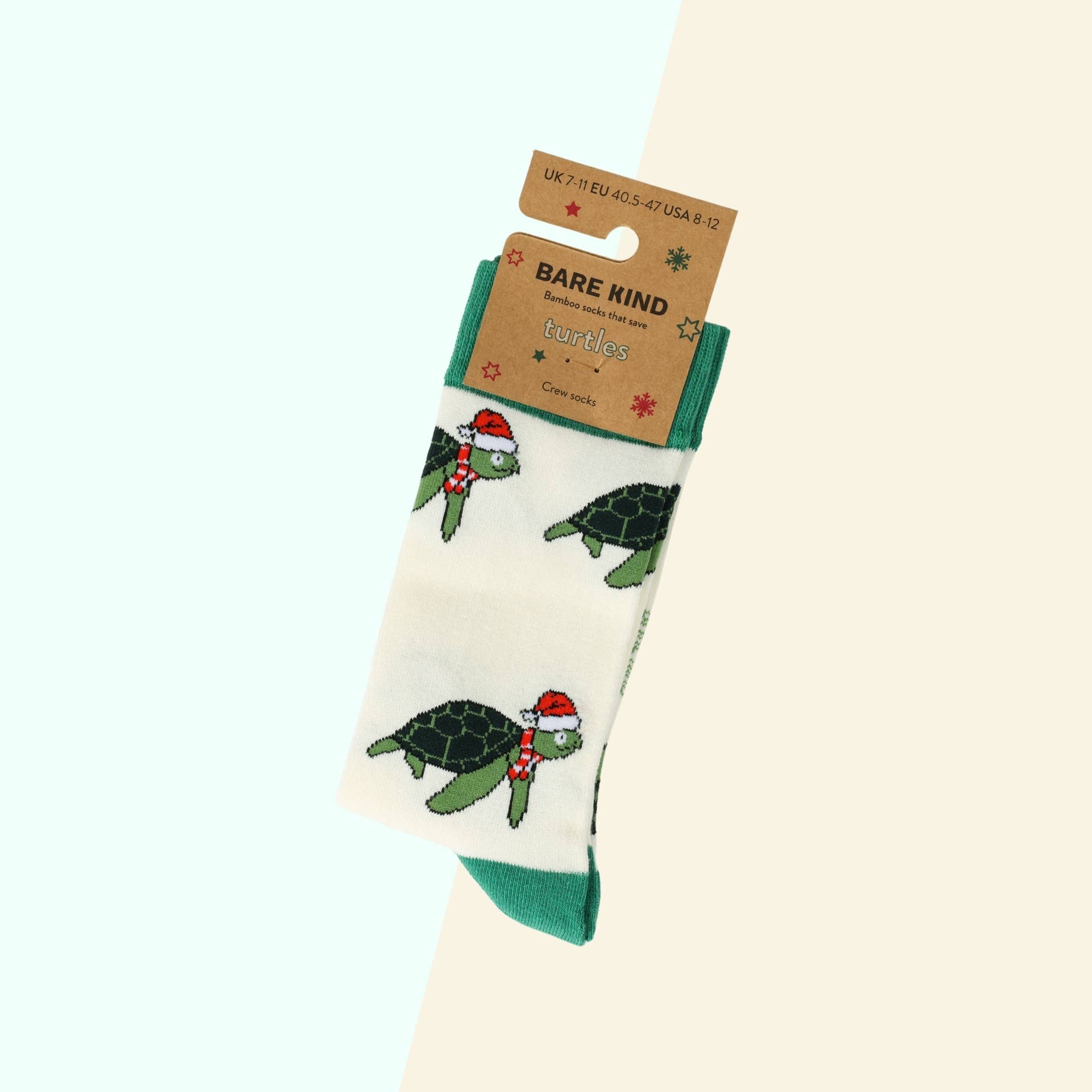 Bare Kind Christmas Turtle Socks