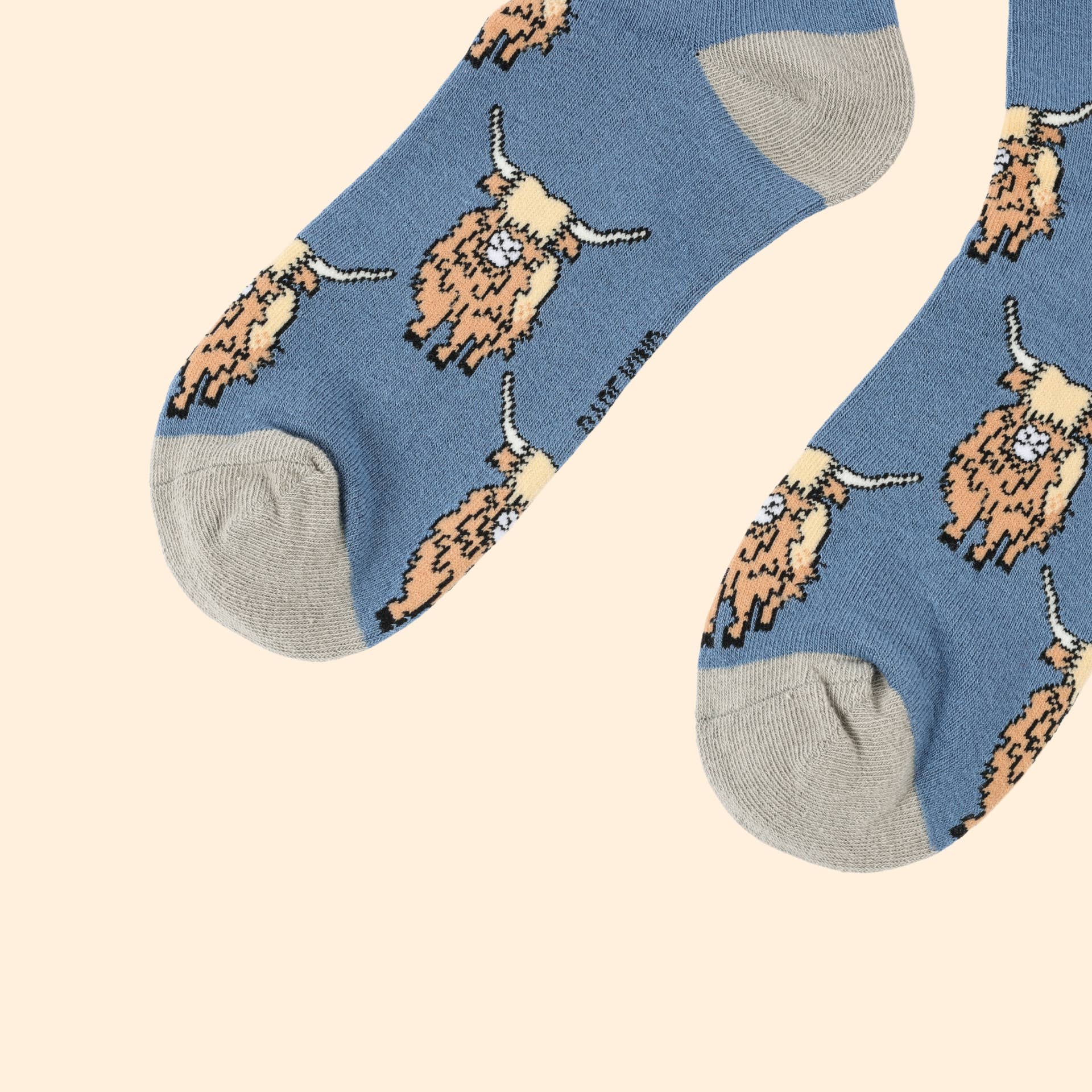 Highland Cow Socks | Bamboo Socks | Blue Socks