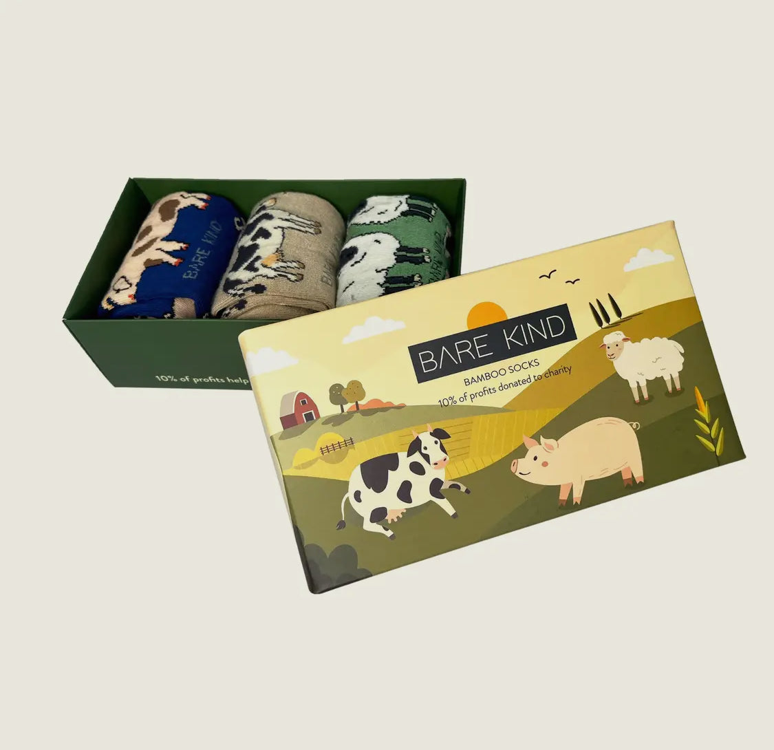 Bare Kind Bamboo Sock, Farm Gift Set