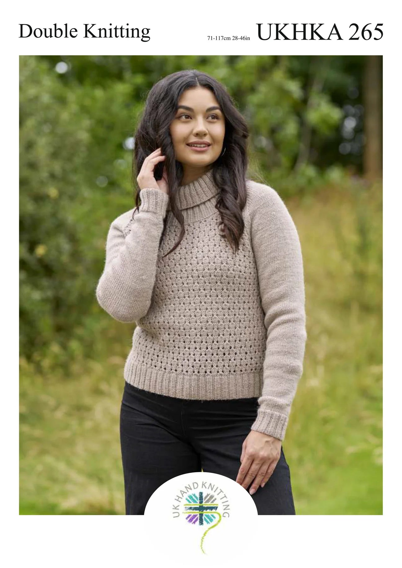 UK Hand Knitting DK Lace Polo Neck Pattern UKHKA 265