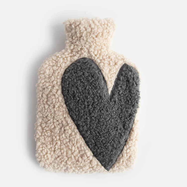 Caroline Gardener Charcoal Heart Borg Hot Water Bottle