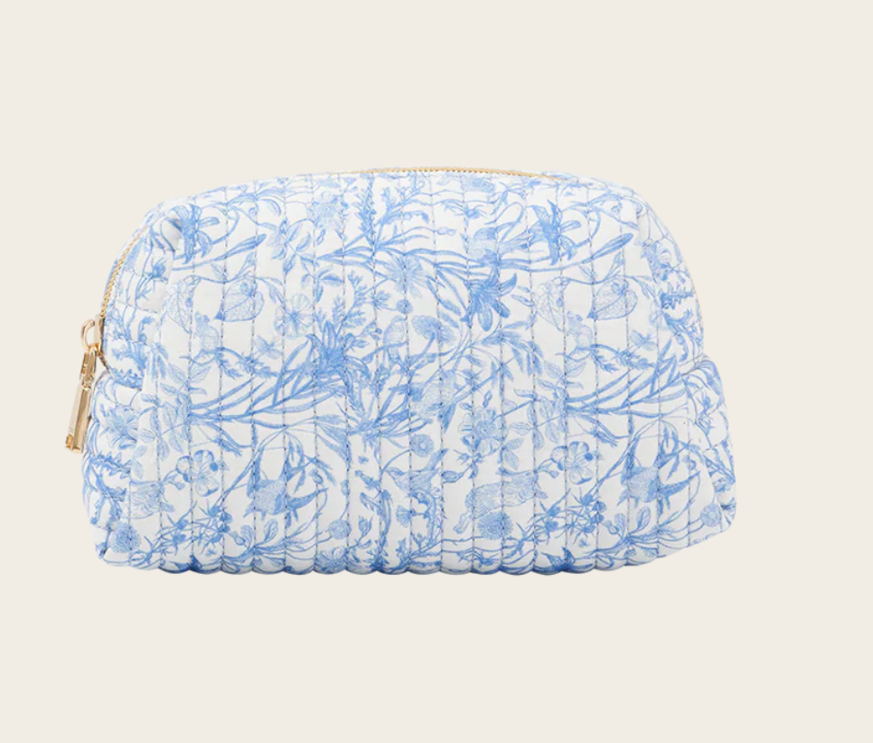 Fable England Bunny Blues Small Quilted Project & Make up Bag